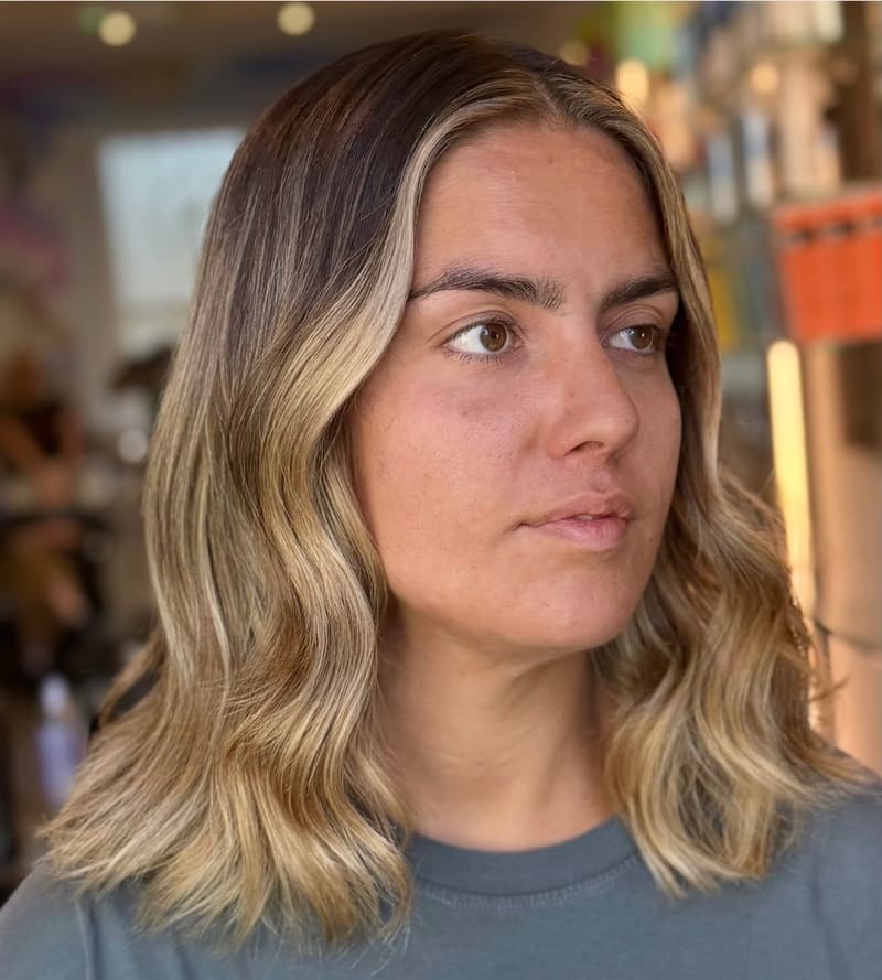 Mid-length balayage in soft waves.